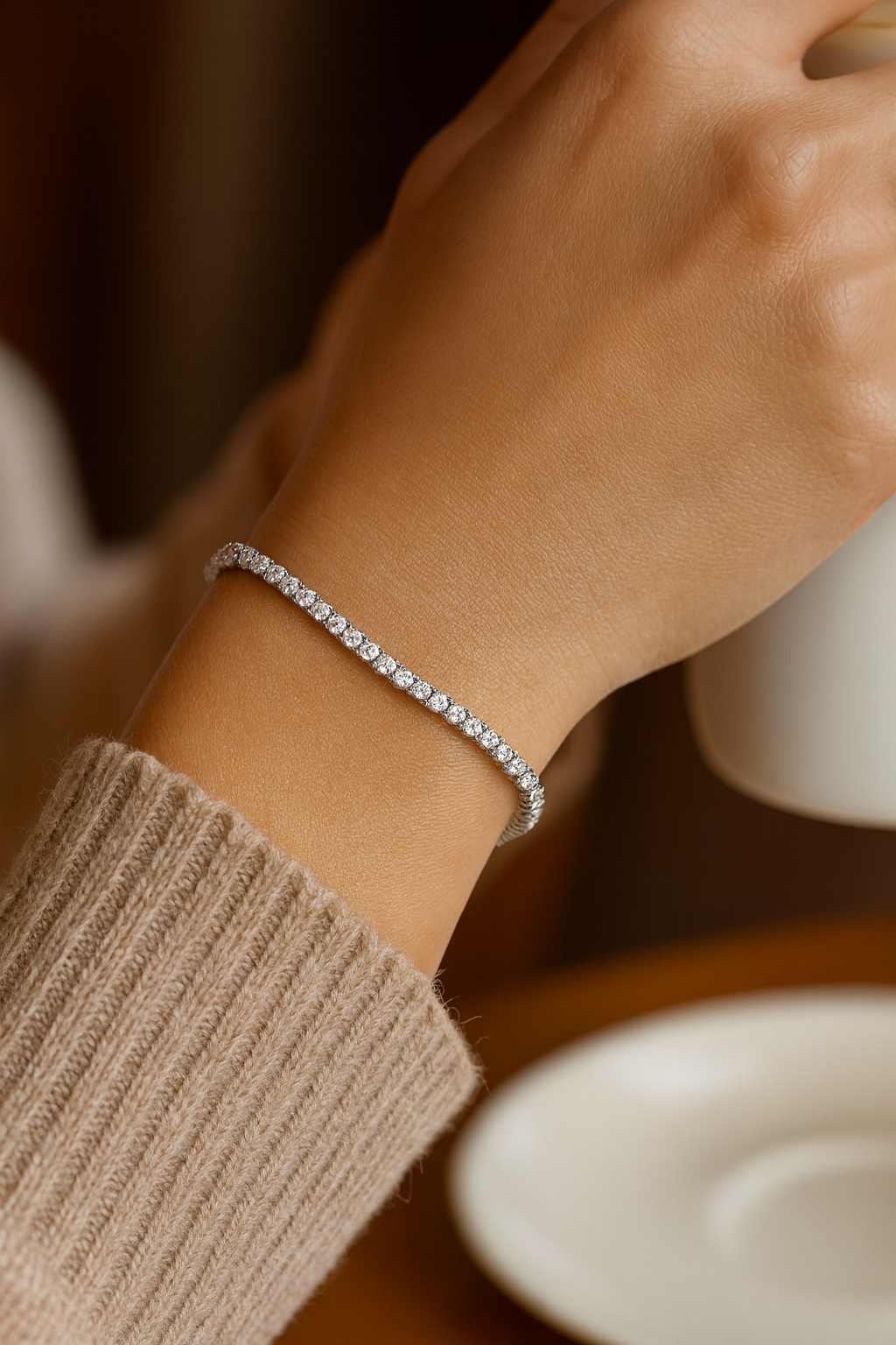 Prologue 2–6 mm Round S925 Sterling Silver Moissanite Tennis Bracelet （WG/GD/RG)