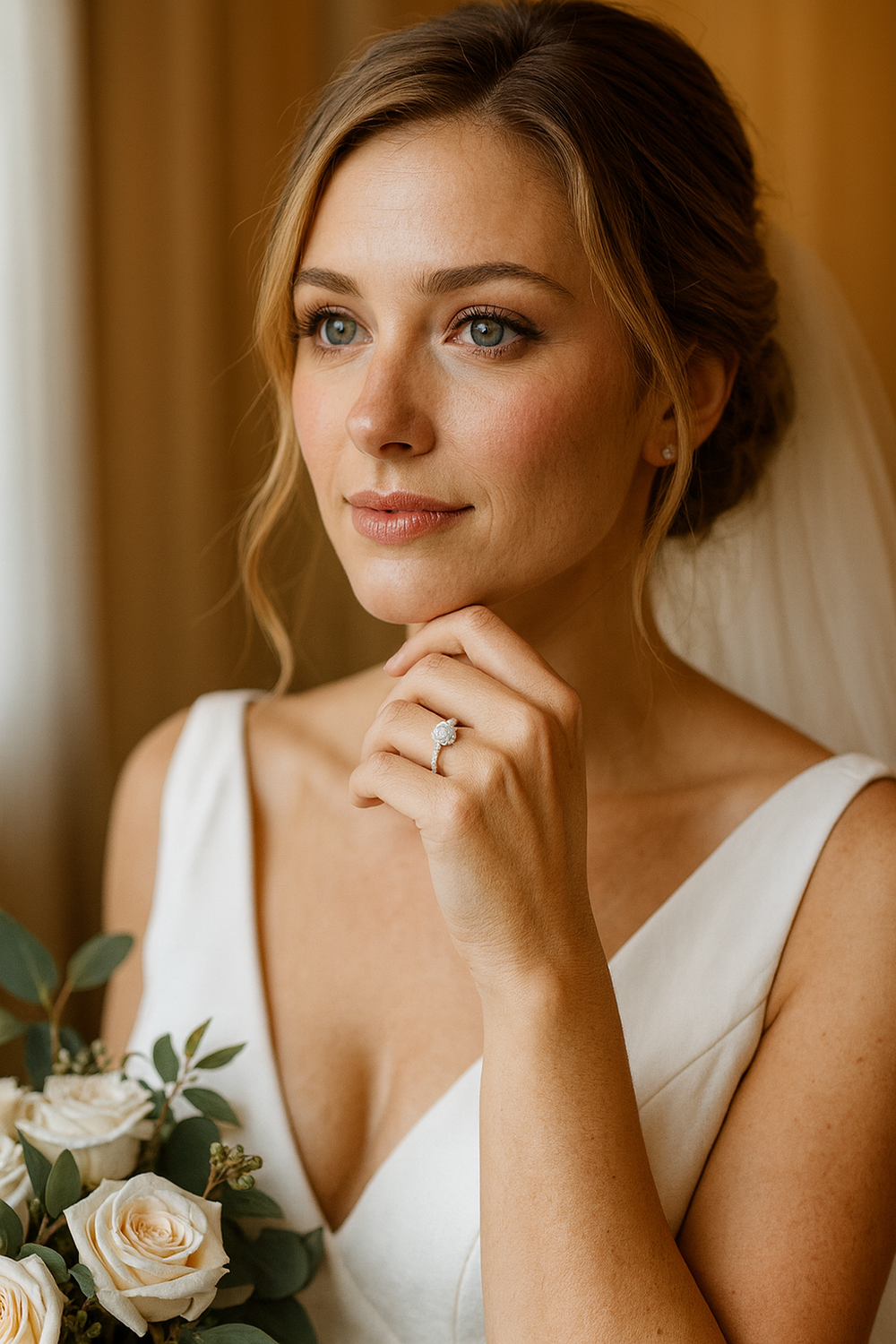 Bridal oval diamond ring on hand — Verse&Hue Jewelry