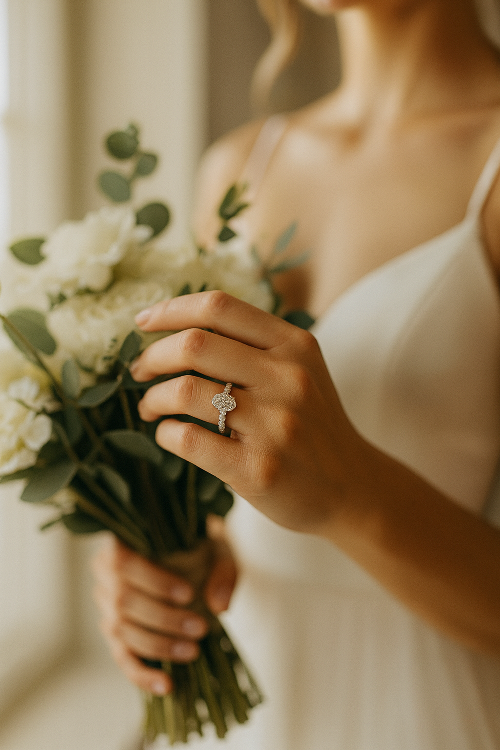 1.20ct oval lab-grown diamond engagement ring with tapered side stones in 18K gold — Verse&Hue Jewelry